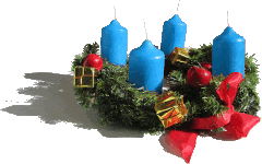 Couronne de l'Avent bougies bleues